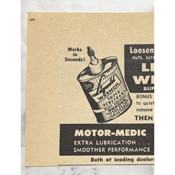 Liquid Wrench Print Ad Vintage 1963 Motor-Medic Auto Repair Lubricants - Picture 4 of 6